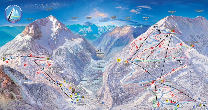 Pistekaart Lermoos - Grubigstein