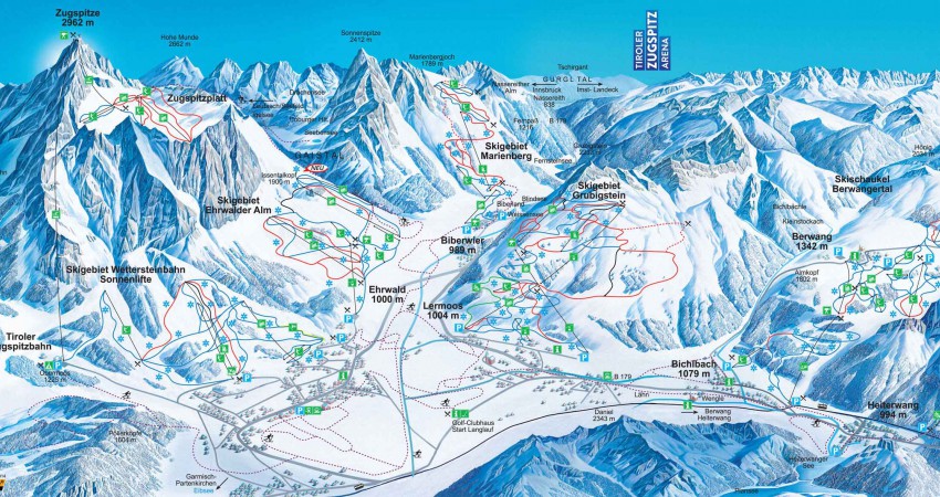 pistekaart zugspitz arena