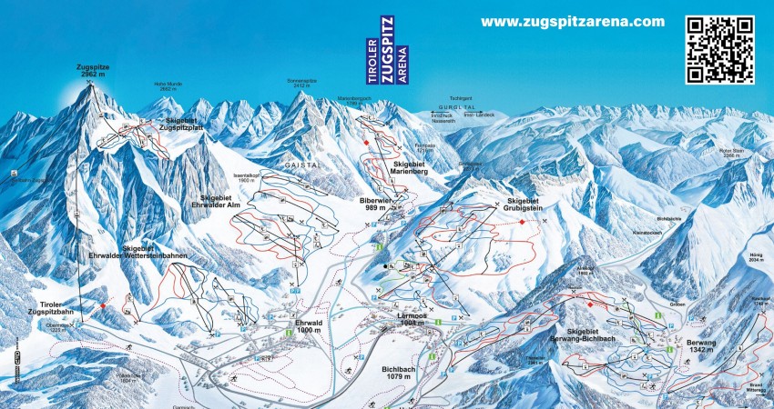 Pistekaart Zugspitz Arena